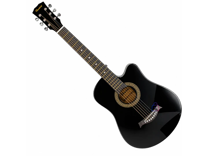 Guitarra Acústica 39 Pulgadas Negra con Funda y Cuerdas - PS 1