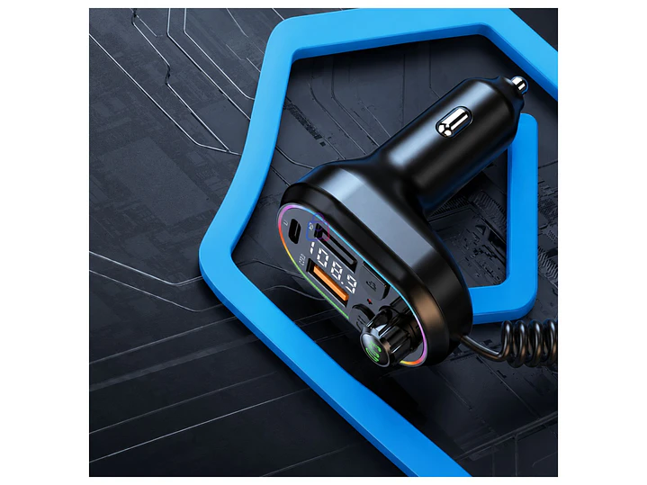 Cargador Auto Bluetooth 5.0 FM RGB PD25W 3 Puertos - PS 2