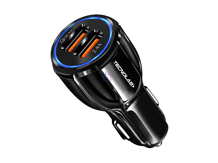 Cargador Auto 12V/24V QC 3 Doble USB 18W - PS 1