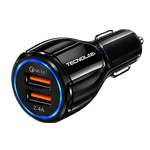 Cargador Auto 12V/24V QC 3 Doble USB 18W - PS