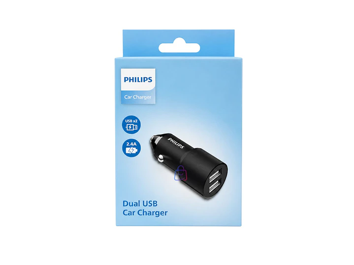 Cargador Auto Philips 12V Doble USB 12W - PS 4