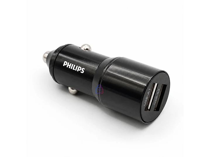 Cargador Auto Philips 12V Doble USB 12W - PS 1