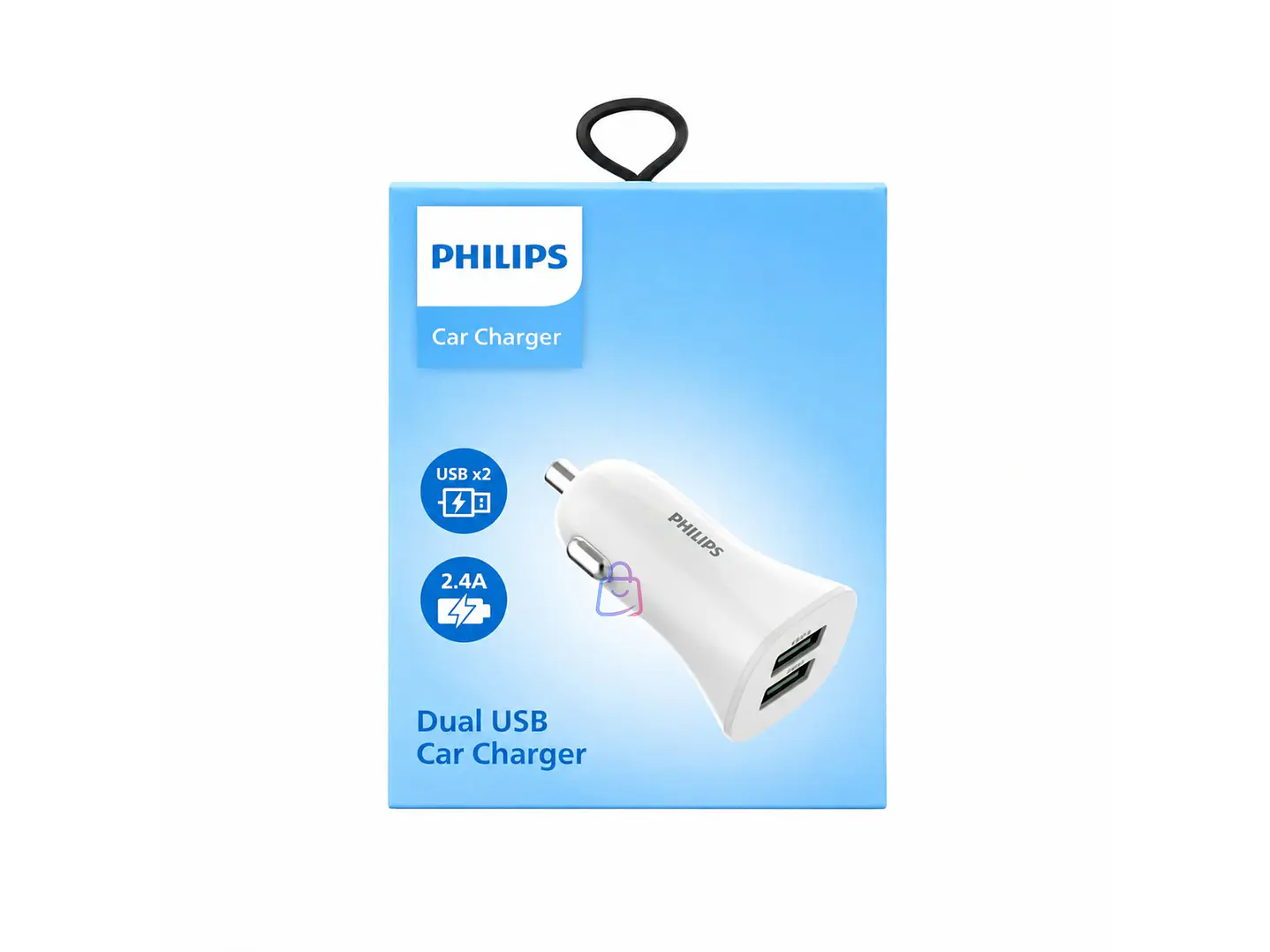 Cargador Auto Philips 12V Blanco 2 USB 12W - PS 4