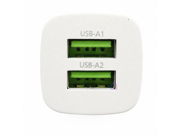 Cargador Auto Philips 12V Blanco 2 USB 12W - PS 2