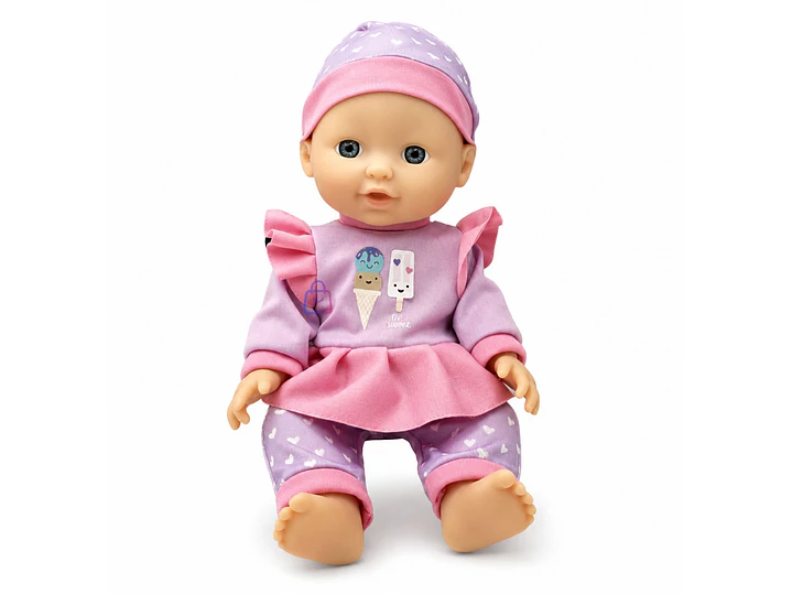 Muñeca Bebé 29cm Con Coche Plegable De Paseo - PS 4