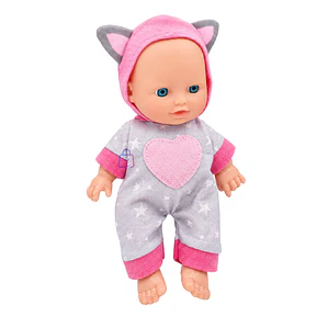 Muñeca Bebé Perfumada Tamaño 23cm Con Pijama De Gato - PS