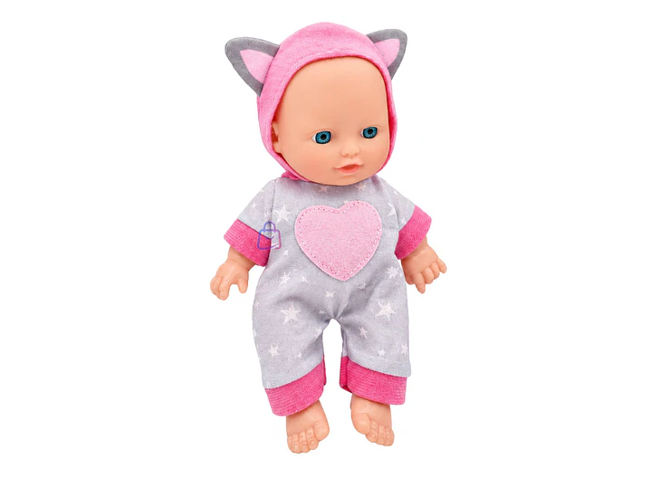 Muñeca Bebé Perfumada Tamaño 23cm Con Pijama De Gato - PS 2