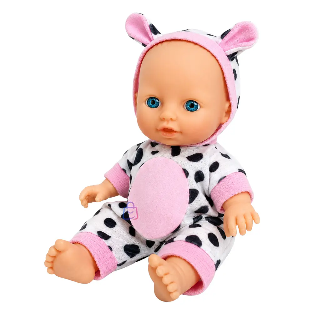 Muñeca Bebé Perfumada Tamaño 23cm Con Pijama De Vaca - PS 4