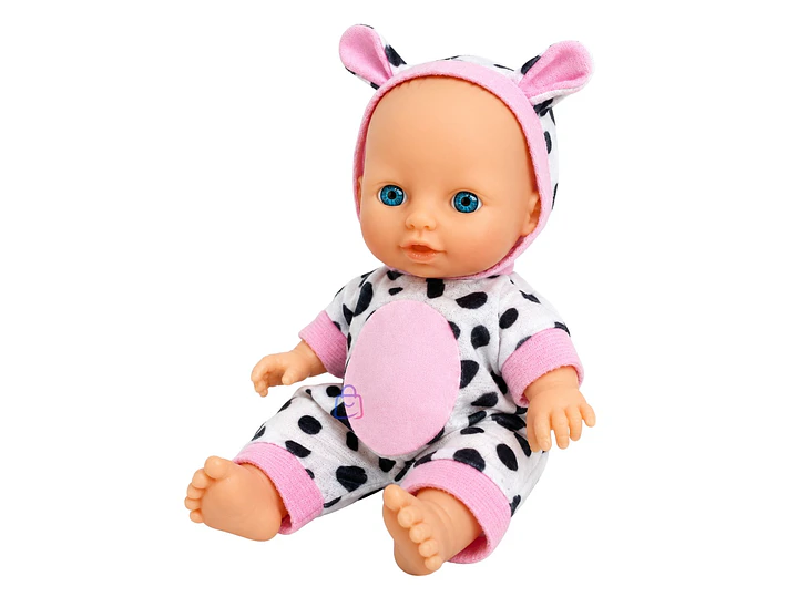 Muñeca Bebé Perfumada Tamaño 23cm Con Pijama De Vaca - PS 4