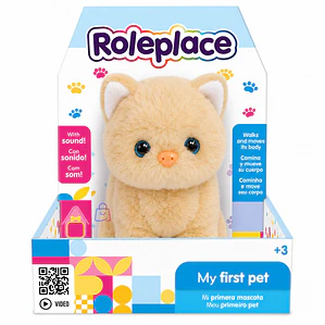 Peluche Gato Interactivo Amarillo Sonido Movimiento - PS