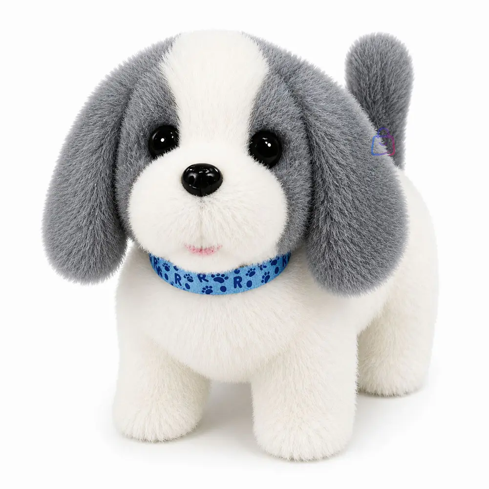 Peluche Perro Interactivo Gris Sonido Movimiento - PS 4