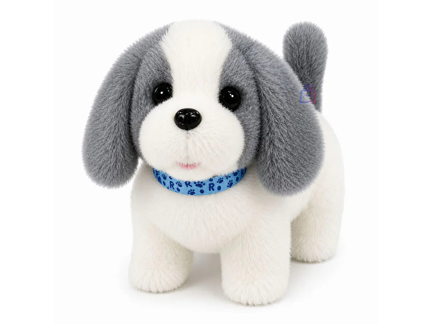 Peluche Perro Interactivo Gris Sonido Movimiento - PS 4