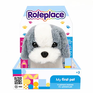 Peluche Perro Interactivo Gris Sonido Movimiento - PS