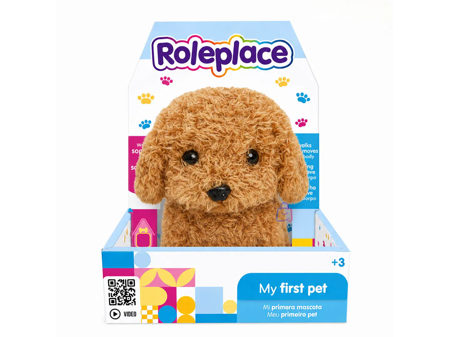 Peluche Perro Interactivo Rulos Café Sonido Movimiento - PS 1