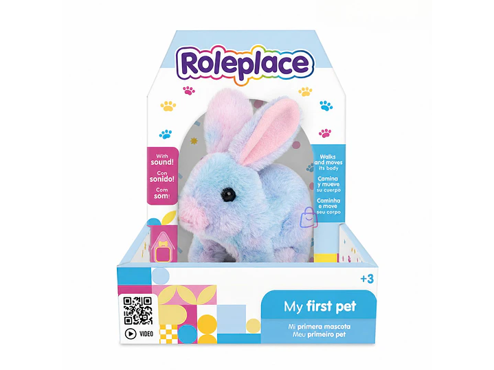 Peluche Conejo Interactivo Multicolor Sonido Movimiento - PS 1