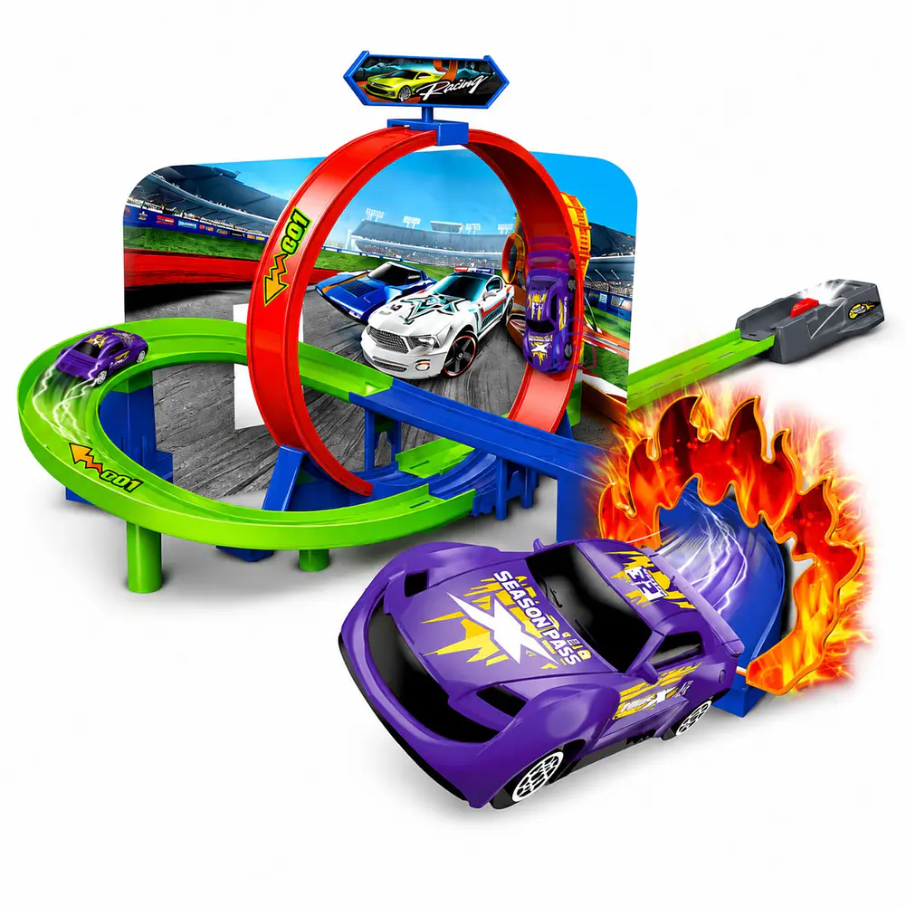 Pista Auto Lanzador Giro 360 Efecto Fuego Con 1 Auto - PS 3
