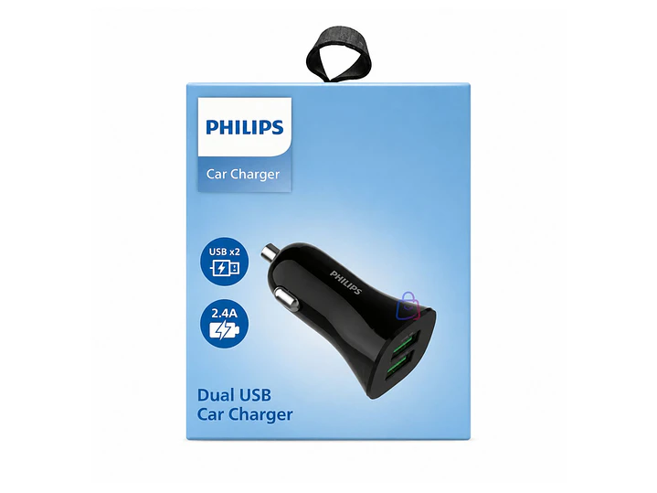 Cargador Auto Philips 12V 12W Dual USB - PS 4