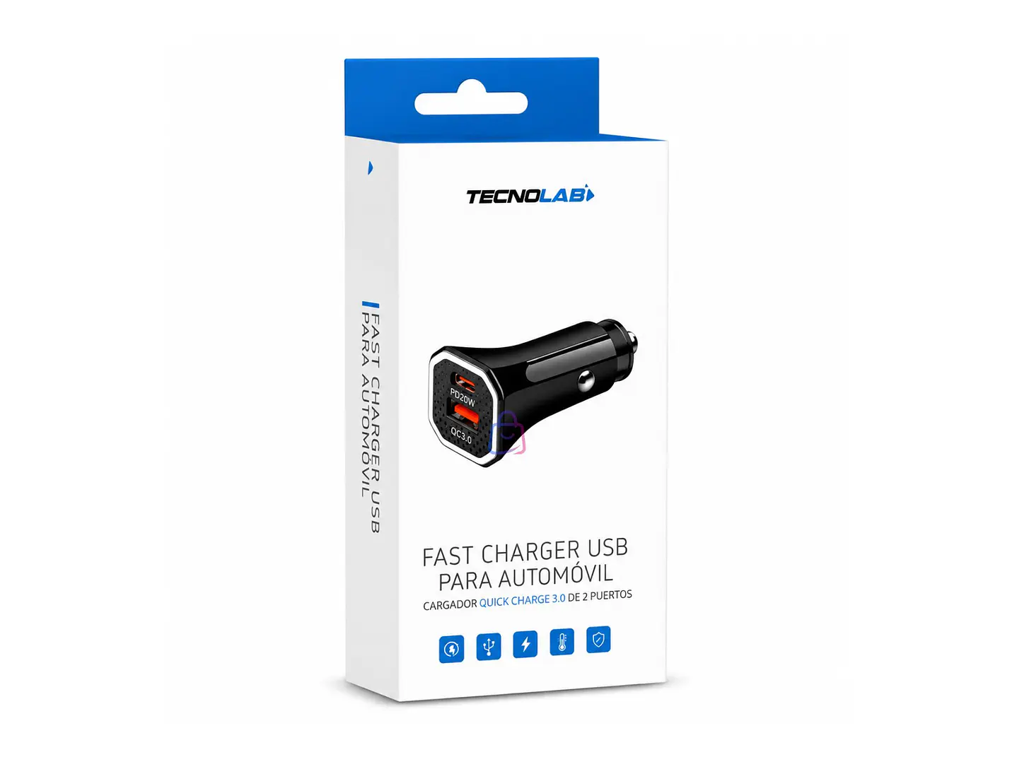 Cargador Auto Carga Rápida PD + QC 38W USB - PS 4