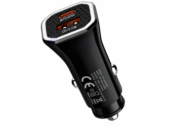 Cargador Auto Carga Rápida PD + QC 38W USB - PS 3