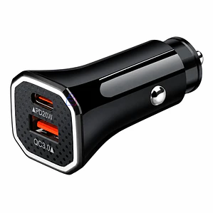 Cargador Auto Carga Rápida PD + QC 38W USB - PS