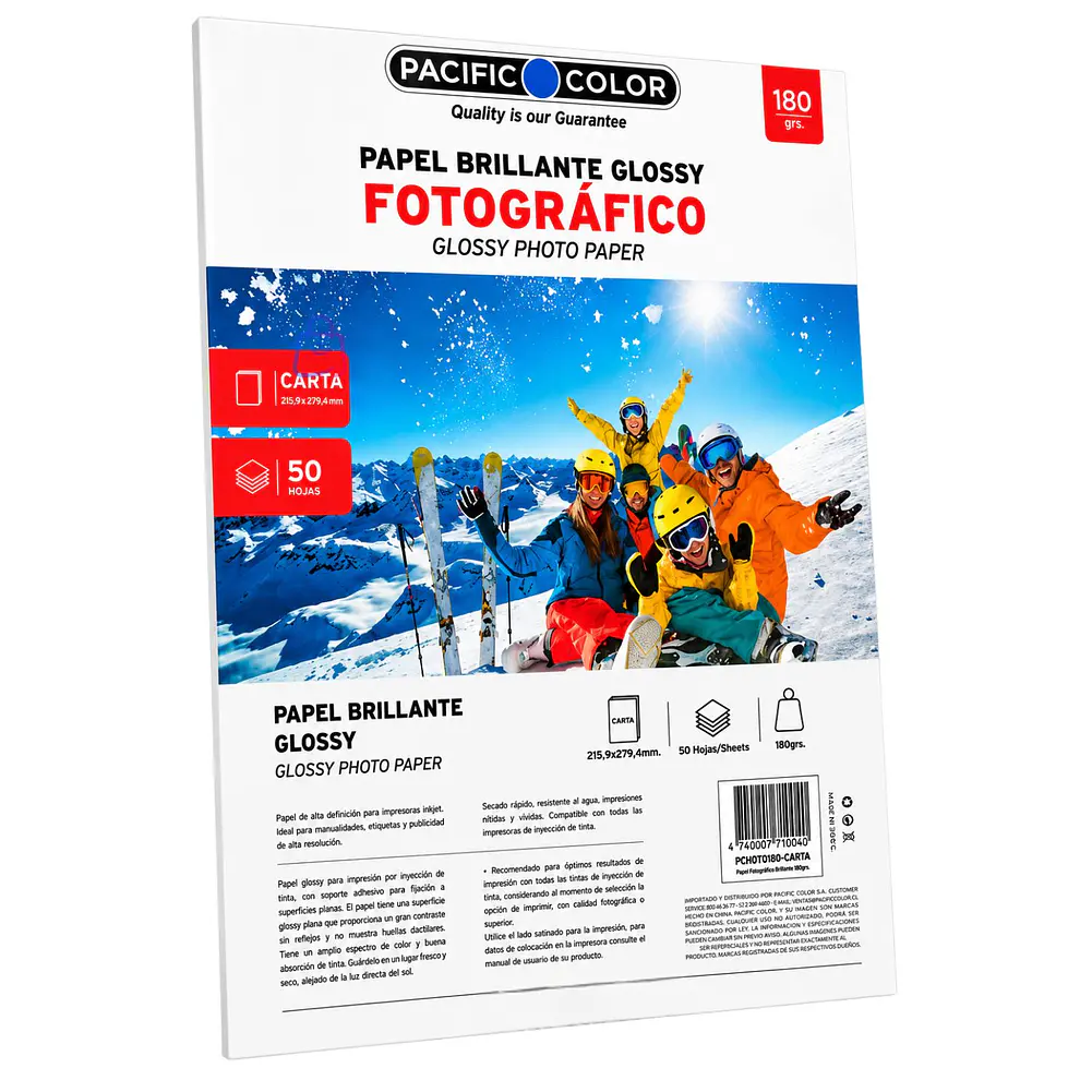 Papel Fotográfico Glossy Carta 180g 50 Hojas Inkjet - PS 4