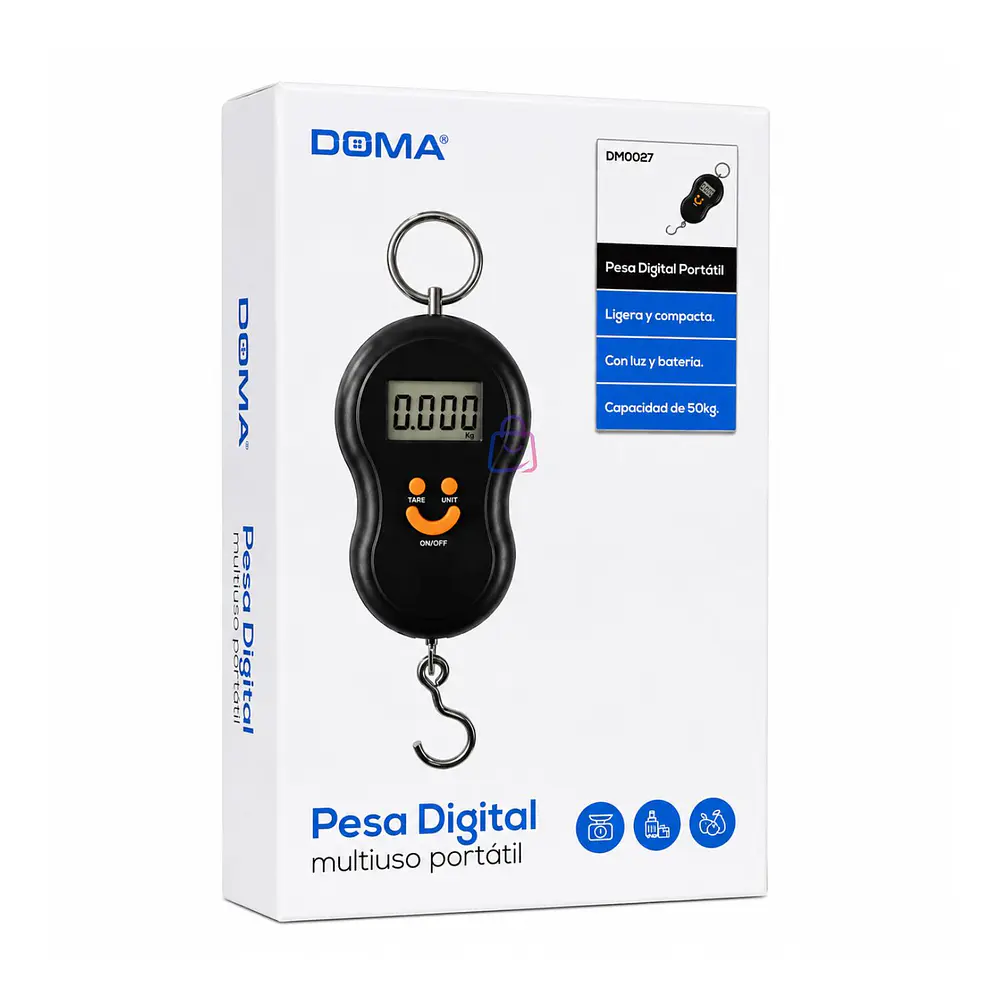 Pesa Digital Colgante 50 Kg LCD con Tara Portátil - PS 6