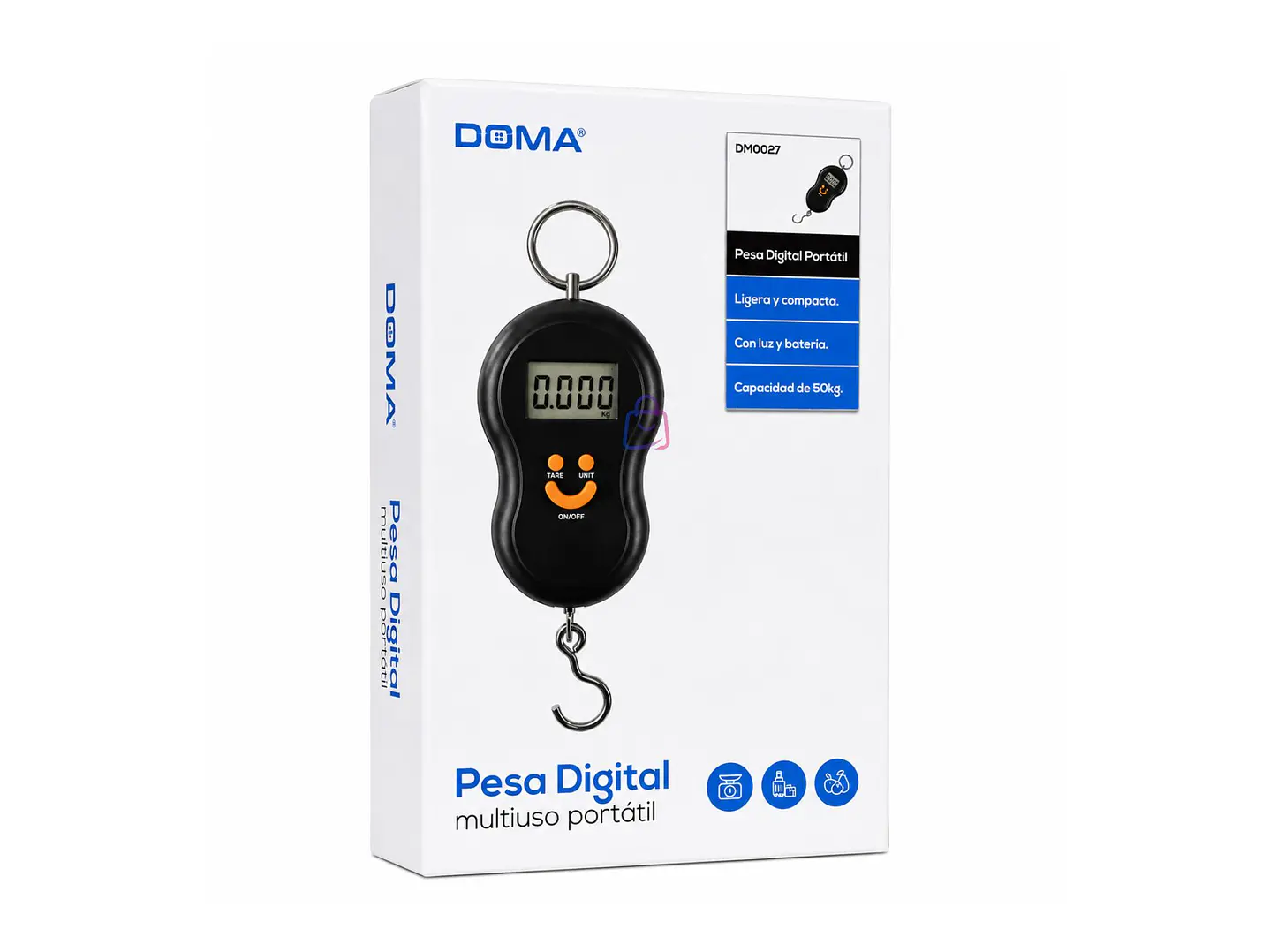 Pesa Digital Colgante 50 Kg LCD con Tara Portátil - PS 6