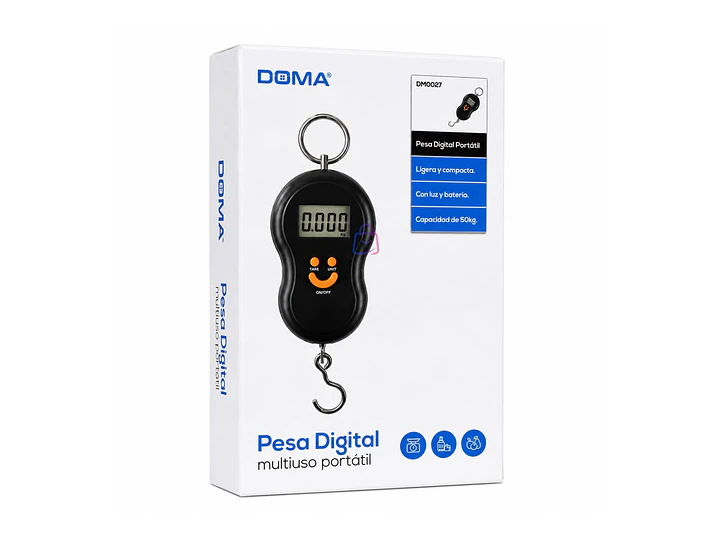 Pesa Digital Colgante 50 Kg LCD con Tara Portátil - PS 6