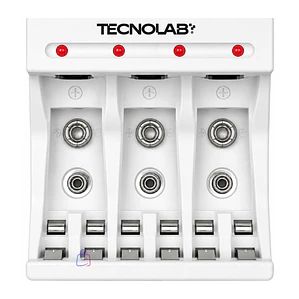 Cargador Pilas USB-C AA AAA 9V Con LED - PS