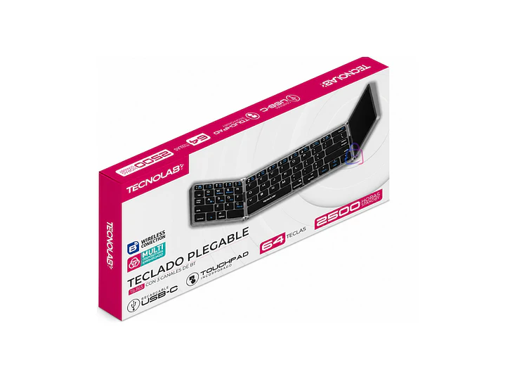 Teclado Plegable Bluetooth con Touchpad USB-C 64 Teclas - PS 5