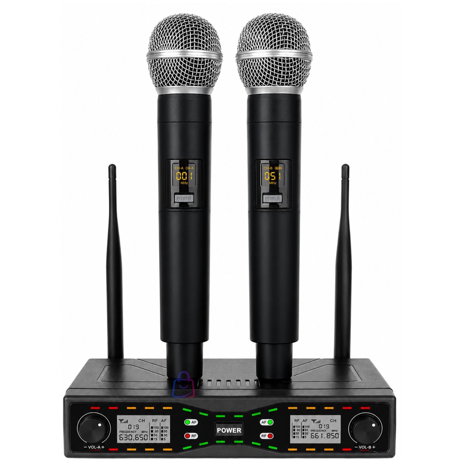 Micrófonos Inalámbricos UHF Dual 50M Recargables USB C - PS