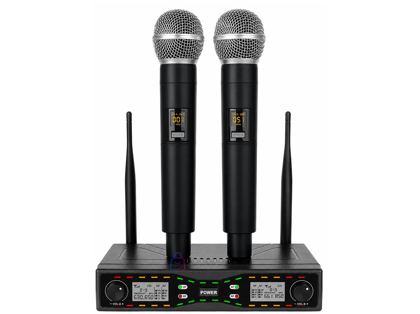 Micrófonos Inalámbricos UHF Dual 50M Recargables USB C - PS 1