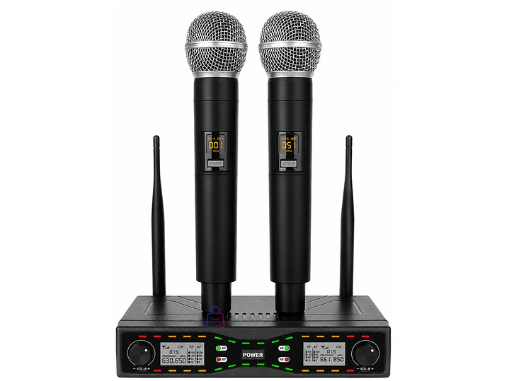 Micrófonos Inalámbricos UHF Dual 50M Recargables USB C - PS 1