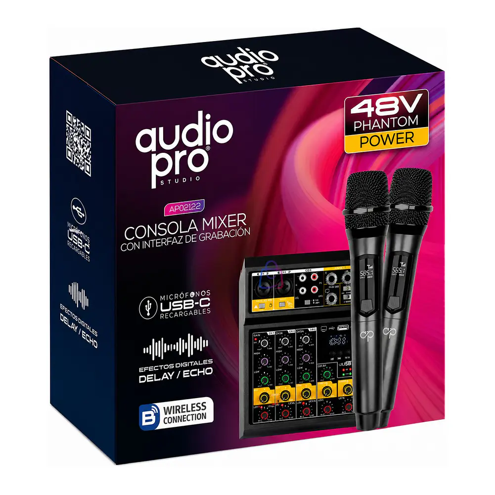 Consola Mixer 4 Canales + 2 Micrófonos Inalámbricos - PS 4