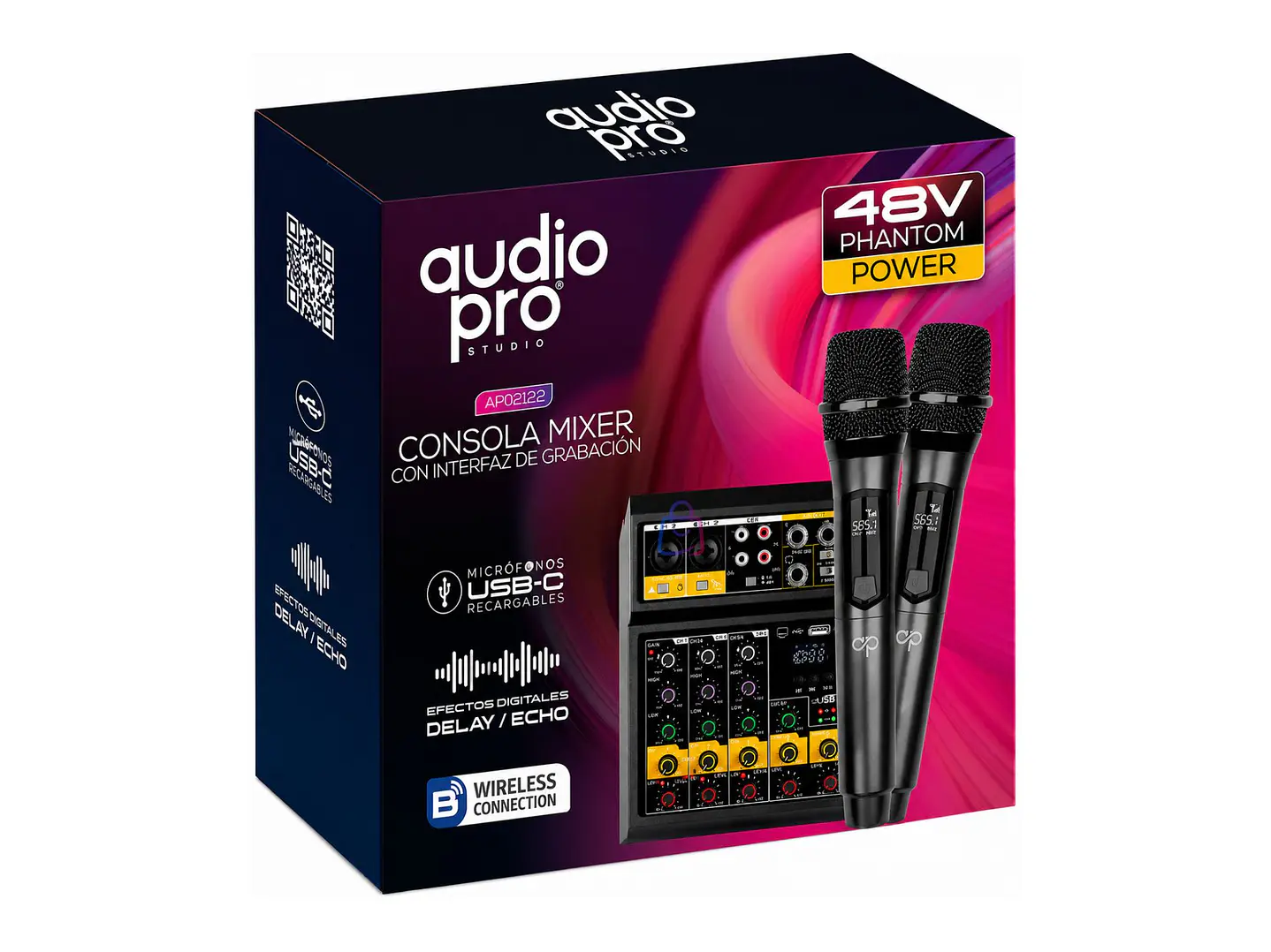 Consola Mixer 4 Canales + 2 Micrófonos Inalámbricos - PS 4