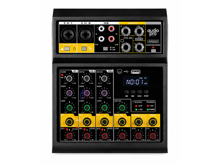 Consola Mixer 4 Canales + 2 Micrófonos Inalámbricos - PS 2