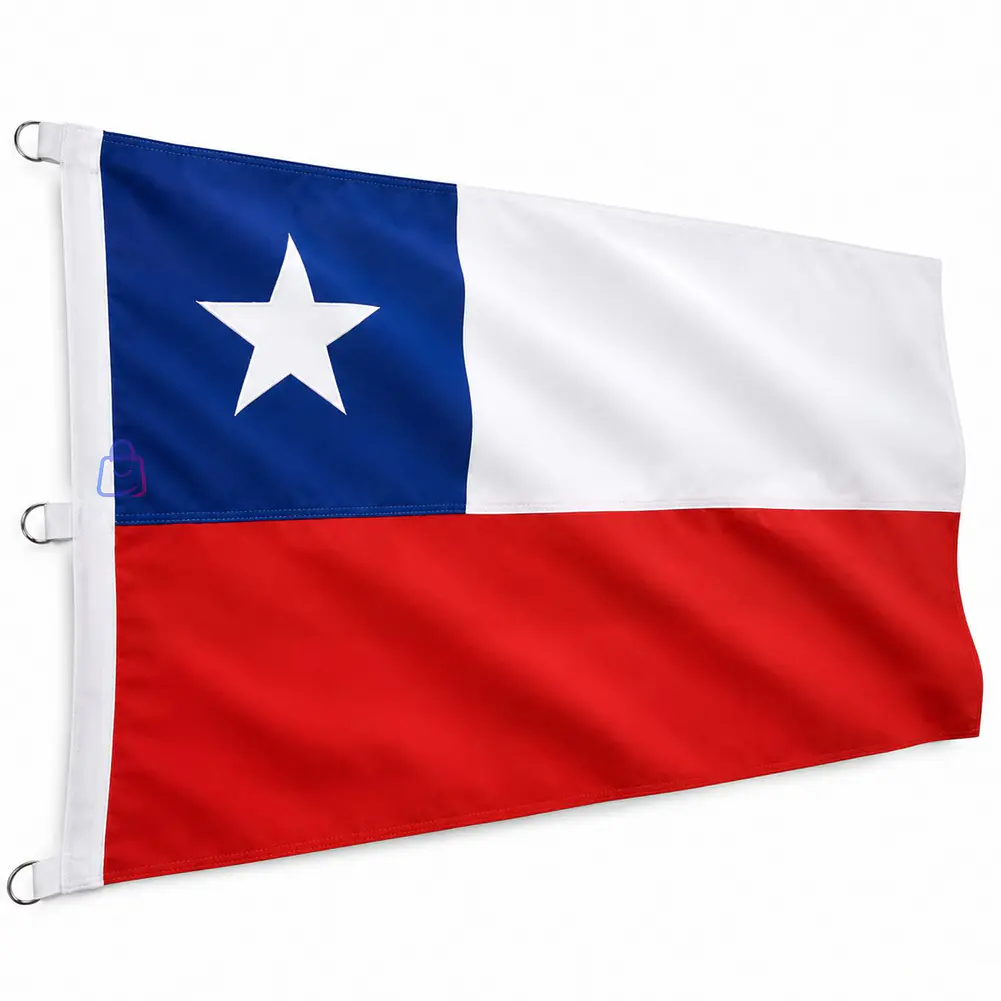 Bandera Chilena Estrella Bordada 140x210 cms - PS 2