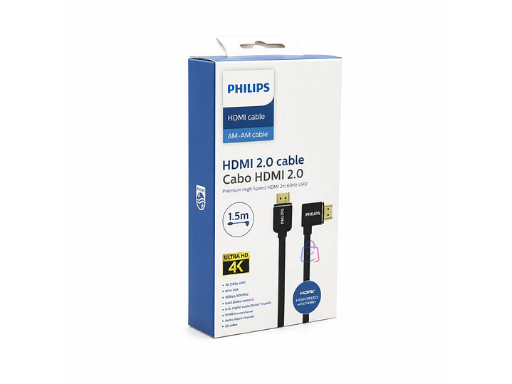 Cable Philips HDMI 4K 60Hz 90 Grados Home Theater - PS 5