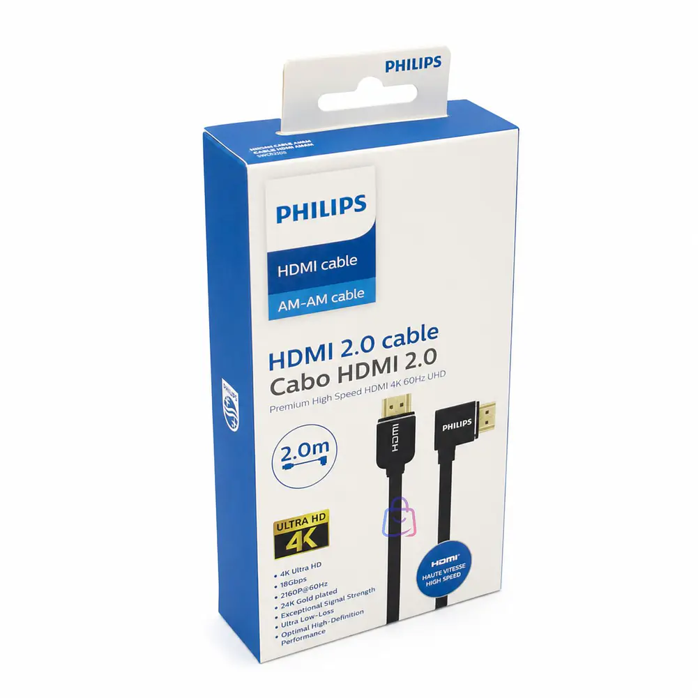Cable Philips HDMI 4K 60Hz 90Grados 2 Mts - PS 5