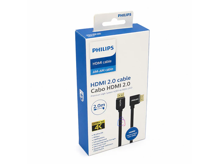 Cable Philips HDMI 4K 60Hz 90Grados 2 Mts - PS 5