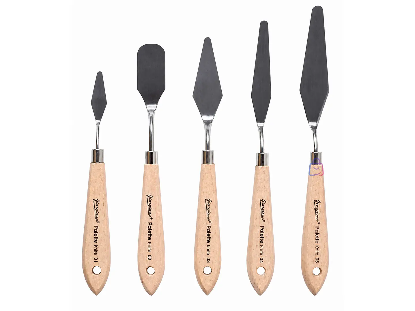 Set 5 Espátulas G-WD para Pintura Óleo Acrílica Madera - PS 1
