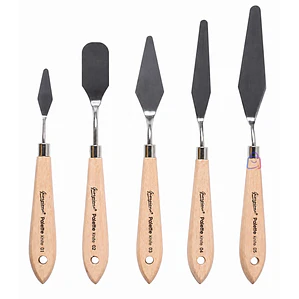 Set 5 Espátulas G-WD para Pintura Óleo Acrílica Madera - PS