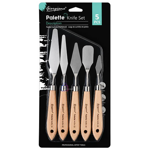 Set 5 Espátulas G-WD para Pintura Óleo Acrílica Madera - PS