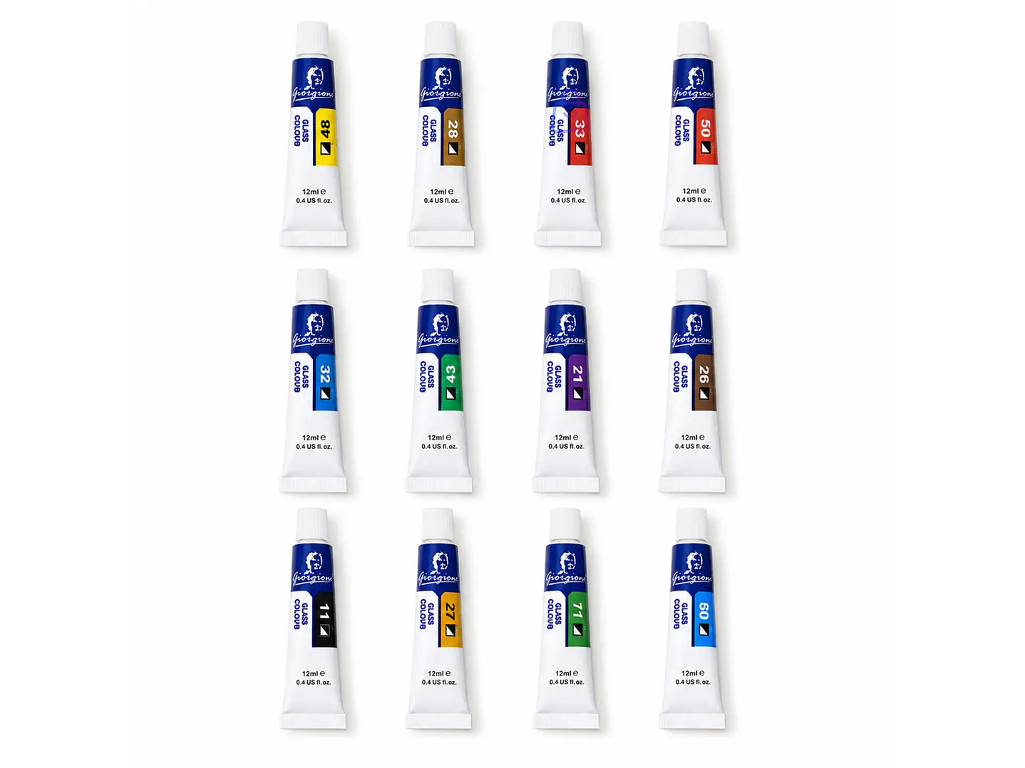 Pintura Para Vidrio 12 Colores 12ml Manualidades - PS 1
