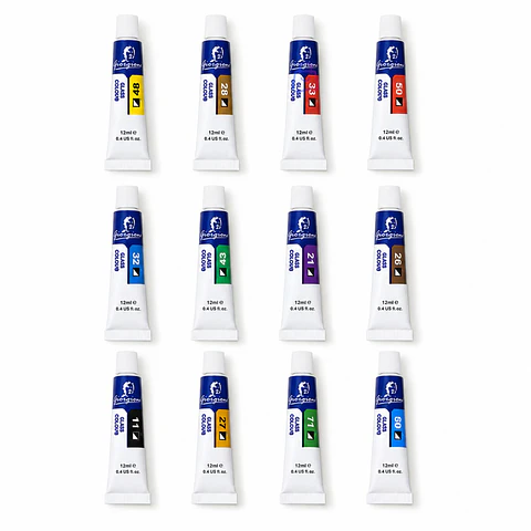 Pintura Para Vidrio 12 Colores 12ml Manualidades - PS