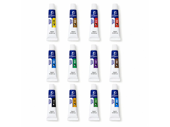 Pintura Para Vidrio 12 Colores 12ml Manualidades - PS 1