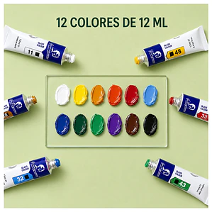 Pintura Para Vidrio 12 Colores 12ml Manualidades - PS