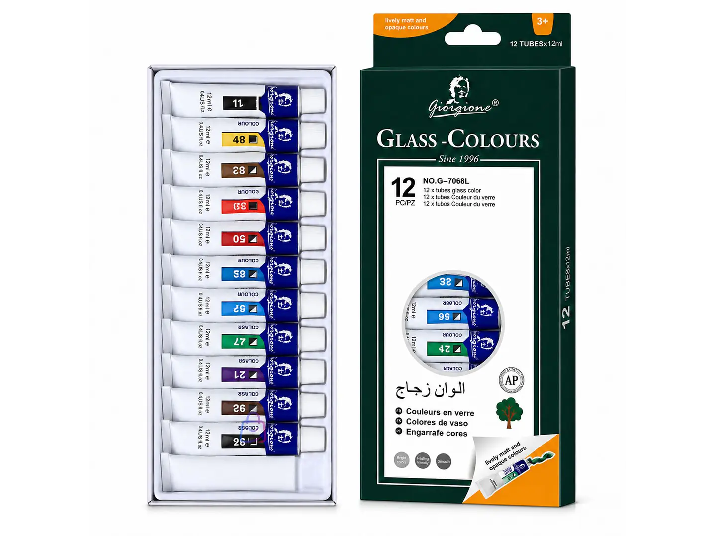 Pintura Para Vidrio 12 Colores 12ml Manualidades - PS 5