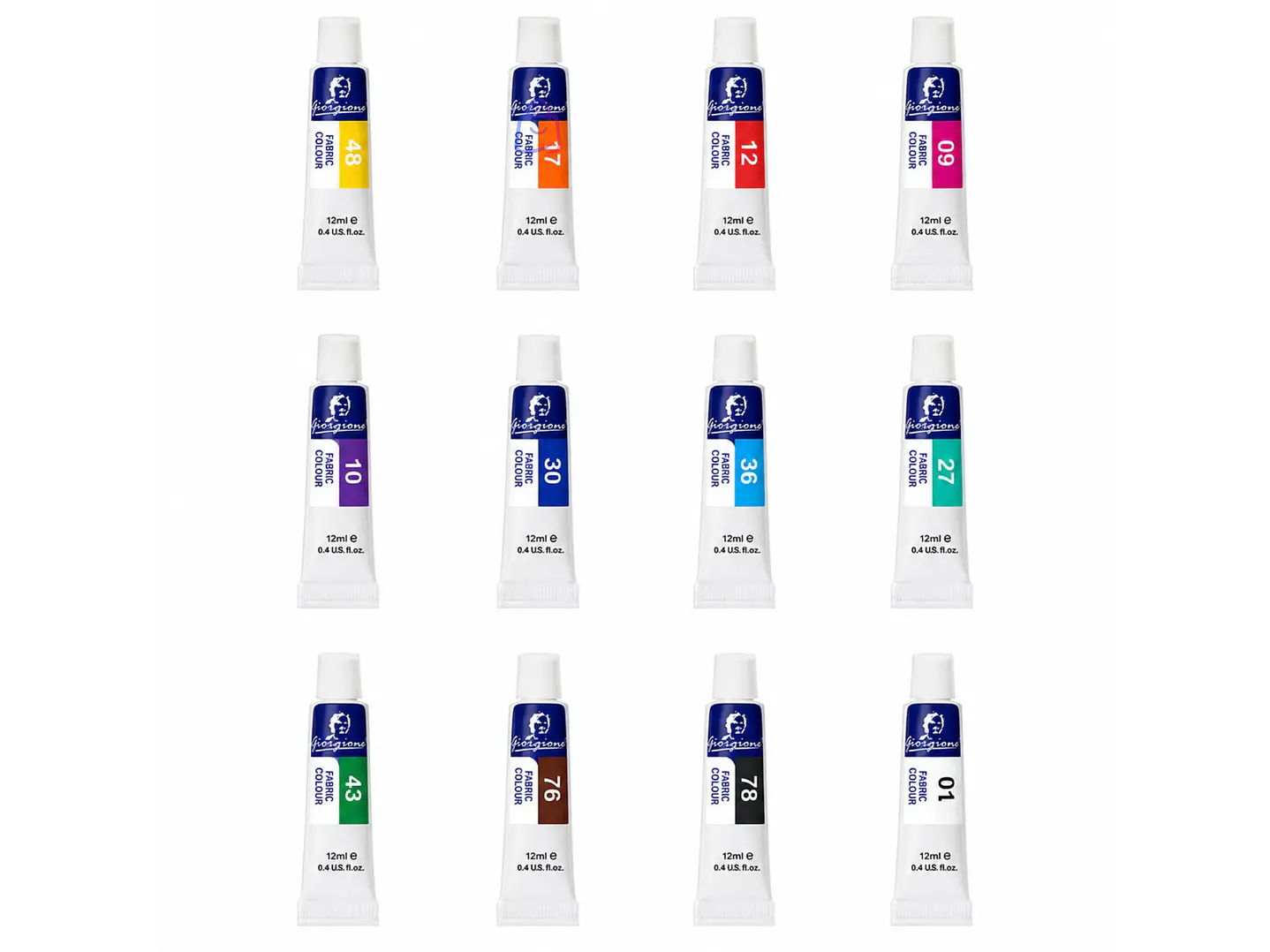 Pintura Para Tela Set 12 Colores 12ml Textil - PS 1