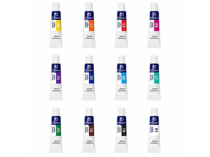 Pintura Para Tela Set 12 Colores 12ml Textil - PS 1